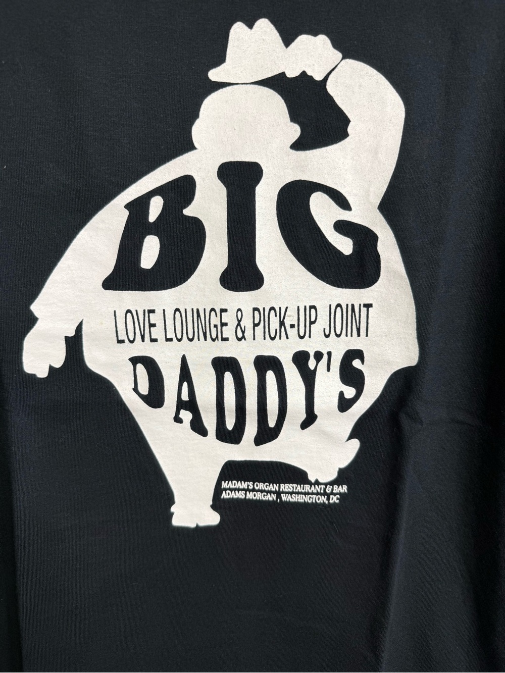 Black & White Graphic T-Shirt Big Daddy's Love Lounge & Pick-Up Joint Small View 4
